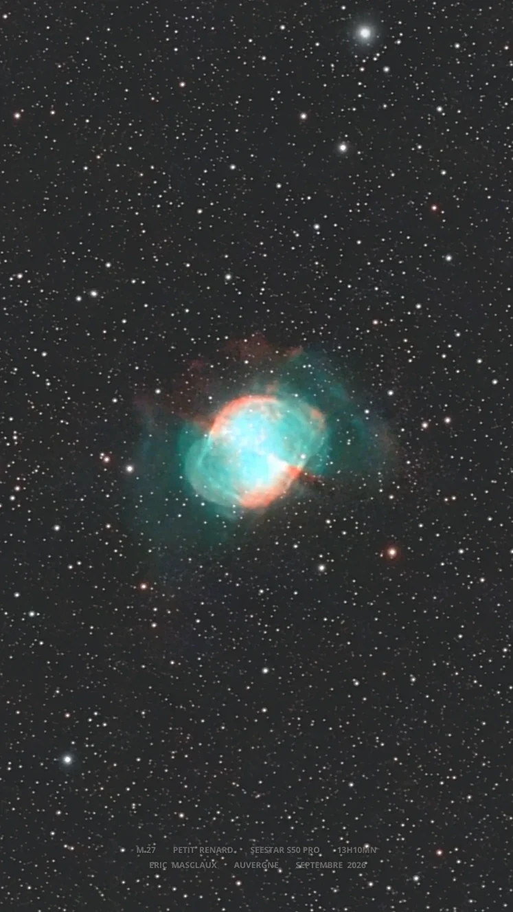 photographie nebuleuse haltere m27 test seestar s50 pro eric masclaux client loisirs plaisirs