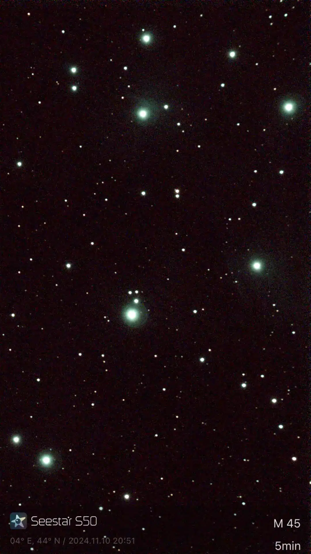 astrophoto telescope seestar s50 zwo pleiades amas sept soeurs m45